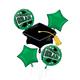 Festive Green Congrats Grad Foil Balloon Bouquet, 13pc, Premium - True to Your School